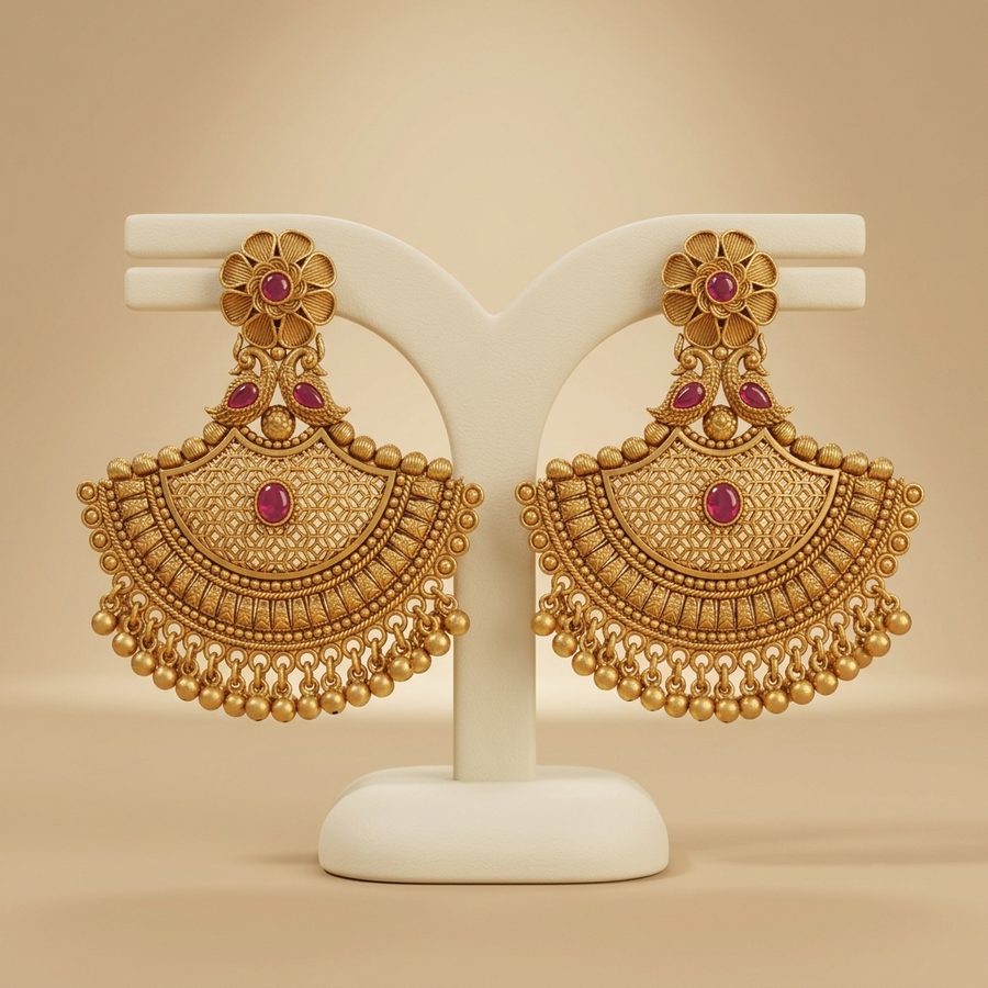 Gold and diamond teardrop dangle earrings